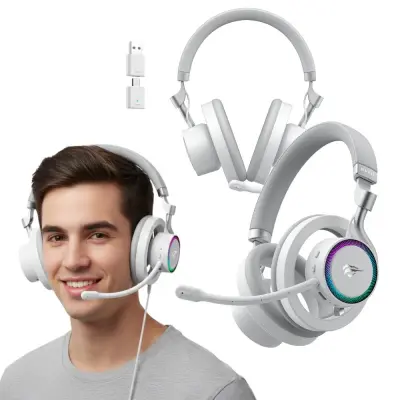 Brezžične gaming slušalke Havit Fuxi-H8 (bele)