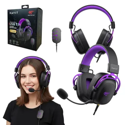 Slušalke za gaming Havit H2002 U črno-vijolične