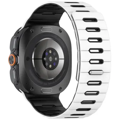 Zamenjava/kompatibilen del - Samsung silikonski pašček za Watch8/9 White+Black