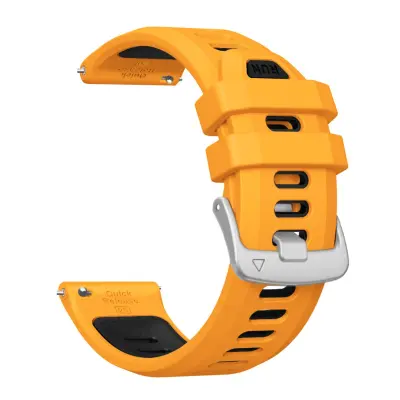 Silikonski dvobarvni pašček za uro, združljiv z Garmin Forerunner 55 Black+Orange