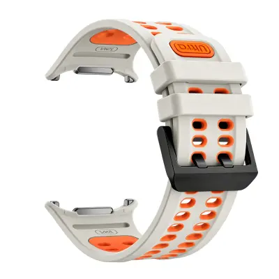 Zamenjava/kompatibilni del – Samsung Watch Ultra 47mm silikonski trak starlight+orange