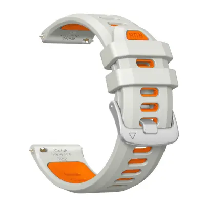 Silikonski dvobarvni pašček za uro, združljiv z Garmin Forerunner 55 Grey+Orange