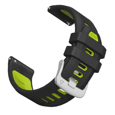 Silikonski dvobarvni pašček za uro, združljiv z Garmin Forerunner 55 Black+Green
