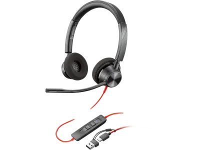 Blackwire 3320 Stereo Microsoft Teams certificirane slušalke USB-C + adapter USB-C/A (8X220AA)