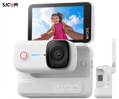 SJCAM S10 akcijska športna kamera, 4K UHD, 2.51" FLIP zaslon, SteadyMotion 2.0, 8x ZOOM, Boost Pod ohišje, 160°, WIFI 5G, 5M vodoodpornost, bela