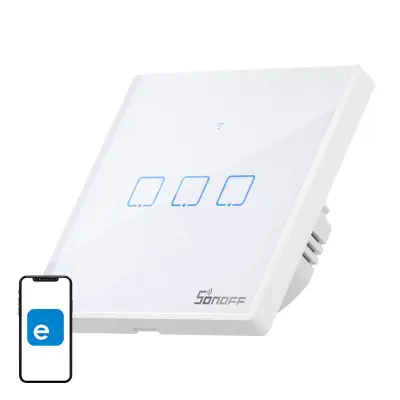 SONOFF WIFI STIKALO ZA LUČ 3-KANALNO NA DOTIK Z RF 433 ZA PAMETNE SISTEME