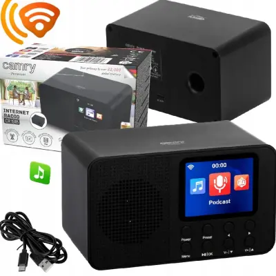 WIFI internetni radio LCD 2,4″ 25.000 radijskih postaj BT in alarm