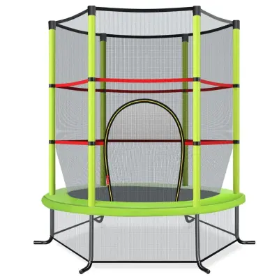 Trampolin z zaščitno mrežo 165 x 165 x 161 cm Zelena