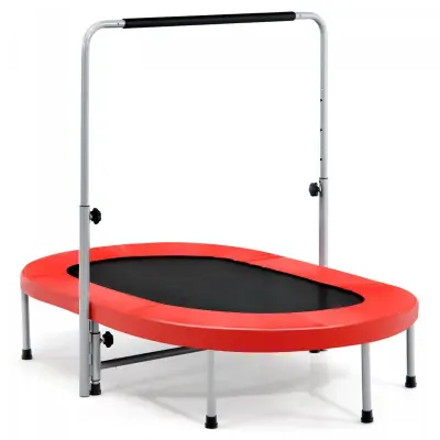 Dvojna fitnes trampolina z ročajem 154 x 90 x 92–132 cm