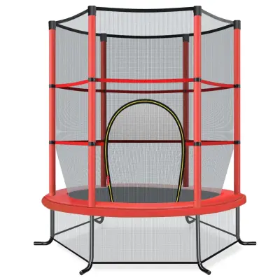Rdeča trampolina z zaščitno mrežo 165 x 165 x 161 cm