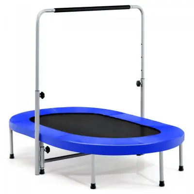Dvojna fitnes trampolina z ročajem 154 x 90 x 92–132 cm