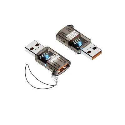 USB 3.2 adapter moški–ženski, 2 kosa, do 10Gbps Black