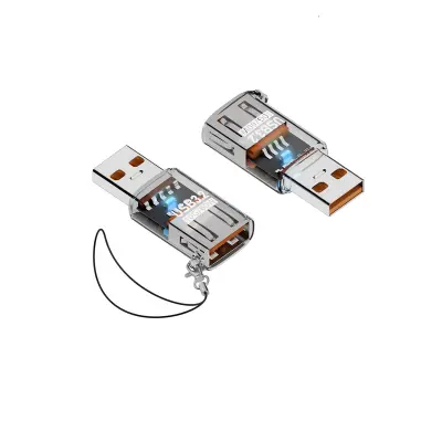 USB 3.2 adapter moški–ženski, 2 kosa, do 10Gbps Transparent