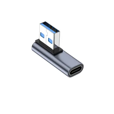 USB-C ženski v USB-A moški kotni adapter iz aluminija
