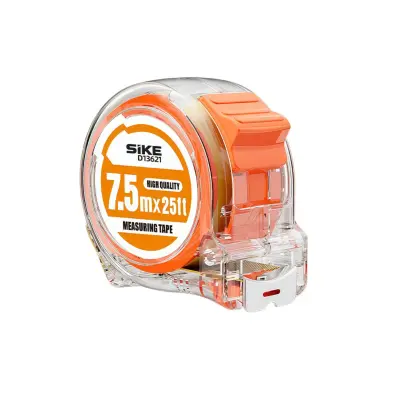 Merilni trak Inch 7.5x25 mm, oranžen, PC+ogljikovo jeklo, natančen
