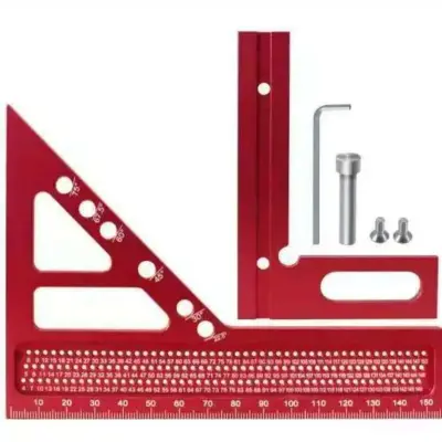 Aluminijasta 8mm trikotna merilka za mizarstvo z natančnim 90°