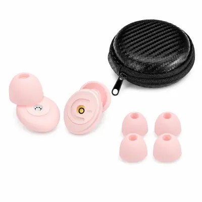Silikonski čepki z zvočnim filtrom za spanje in delo Pink