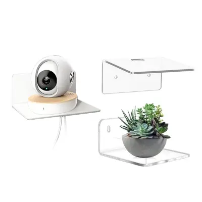 Prozorne plavajoče akrilne police 10cm x 10cm x 5cm, paket 4
