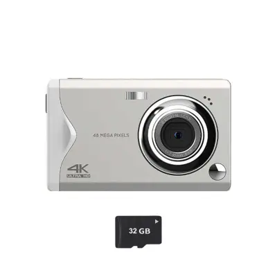 Kompaktni digitalni fotoaparat 4K, zoom 16x, CMOS, stabilizacija White