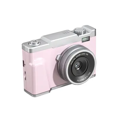 4K CCD digitalni fotoaparat z dvojno kamero in 2.4 inch zaslonom Pink