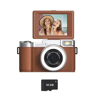 4K digitalni fotoaparat s kartico in 2.8-palčnim zaslonom Brown