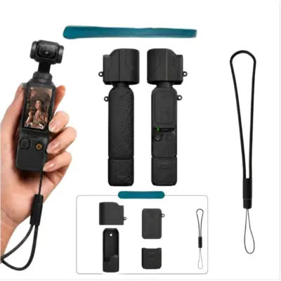 Nadgrajen črn silikonski trak 5-delni za DJI Pocket 4 odporen na udarce Black