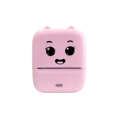 Mini Bluetooth tiskalnik etiket z lepilnimi in papirnimi zvitki Pink