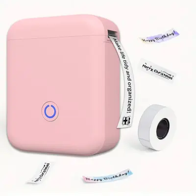 Kompaktni termalni tiskalnik nalepk Bluetooth USB Type-C 203 dpi Pink
