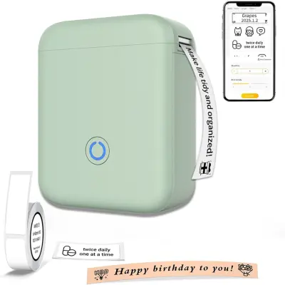 Kompaktni termalni tiskalnik nalepk Bluetooth USB Type-C 203 dpi Green