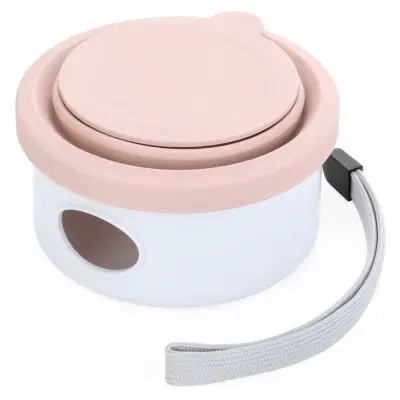 Prenosna 3-v-1 posoda za hrano za hišne živali s posodico in dozirnikom Pink