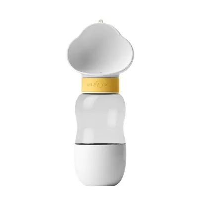 Prenosna steklenička za vodo in posoda za hrano za hišne živali 350ml/200ml White