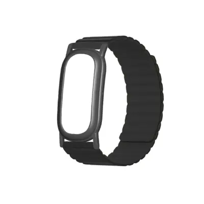 Zamenljiva zapestnica za Fitbit Air, silikon+PC, magnetna, 25cm Black