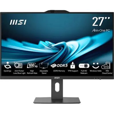 Vse-v-enem računalnik MSI PRO AP272P 14M-1085XEU 68,5 cm (27"), 1920x1080, IPS, i3-14100, 16 GB RAM, 512 GB SSD, W11P, črn
