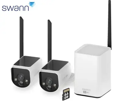 SWANN MR4KSD2 MaxRanger4K brezžični varnostni sistem, 4K UHD, 2x kamera, 1x snemalna enota, WIFI HaLow, TrueDetect+, APP, Sony STARVIS, Night2Day