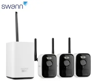 SWANN MRMINISD3 MaxRanger4K Mini brezžični varnostni sistem, 4K UHD, 3x kamera, 1x snemalna enota, WIFI HaLow, TrueDetect+, APP, Night2Day snemanje