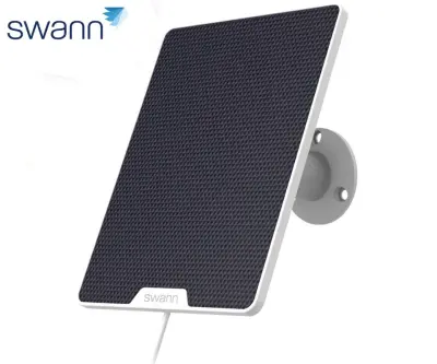 SWANN SOLAR4 solarni panel za brezžično IP varnostno kamero, za vse Swann WIFI brezžične baterijske kamere, 2.8W moč, nastavljiv kot / naklon, bel