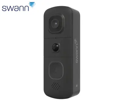 SWANN EVOVDB EVO pametni video zvonec, 2K QHD, WIFI, TrueDetect, SwannShield AI glasovni pomočnik, 5200mAh polnilna baterija, 140° snemanje, APP, IR