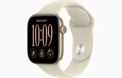 Pametna ura APPLE Watch S12 GPS 42mm Light Gold Aluminium Case s paščkom Sand Sport Band, S/M
