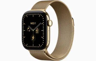 Pametna ura APPLE Watch S12 Cellular 46mm Radiant Gold Titanium Case s paščkom Radiant Gold Milanese Loop, M/L