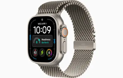 Pametna ura APPLE Watch Ultra 4 Cellular 49mm Natural Titanium Case s paščkom Natural Titanium Milanese Loop, S