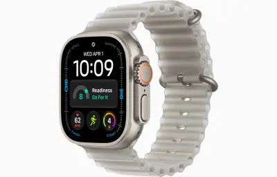Pametna ura APPLE Watch Ultra 4 Cellular 49mm Natural Titanium Case s paščkom Translucent Grey Ocean Band