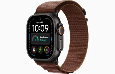 Pametna ura APPLE Watch Ultra 4 Cellular 49mm Black Titanium Case s paščkom Burgundy Alpine Loop, S