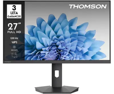 THOMSON M27FB5C15 monitor, 69cm (27"), Full HD, 120Hz, IPS, 5ms, 300nit, 110% sRGB, HDR10, HDMI, USB-C, višina, naklon, zvočniki, Adaptive Sync, VRR