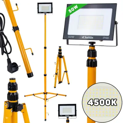 50W SMD LED gradbeni reflektor na stativu 4500K