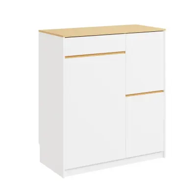 Kuhinjska omarica s 3 predali in košem za ločevanje odpadkov Bela 80x38x90cm FSB111-WN