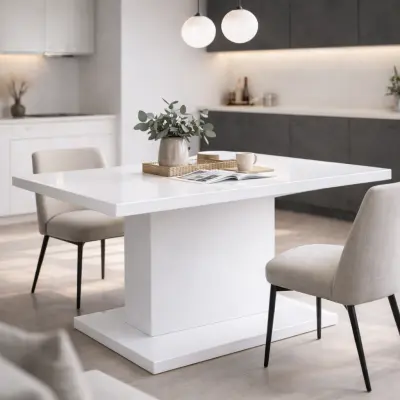 Jedilna miza Atina 1 138 – White/White HG Table top 32mm (lacquered top)