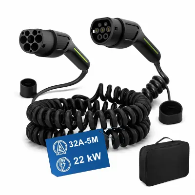 Pametna stenska polnilna postaja (Wallbox) 22kW 32A trifazni Tip 2 – Kabel 6 m, CEE 32A, WiFi BT, IEC 62196, IP67