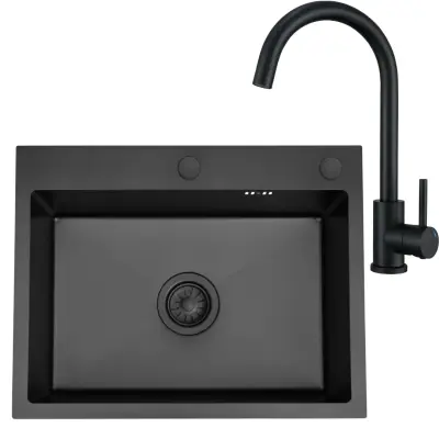 HOMEVELLO Pomivalno korito BRANON 581100 BLACK SET