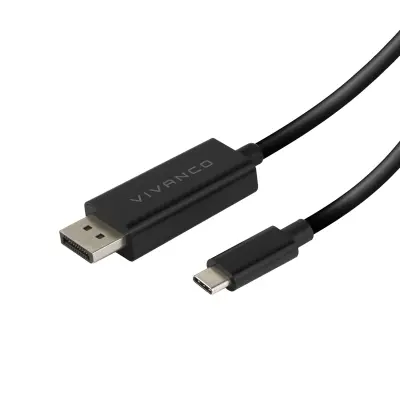Kabel VIVANCO USB-C/DISPLAYPORT M-M 4K/60HZ 1,5M ČRN