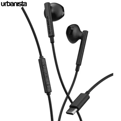 Žične ušesne slušalke URBANISTA SAN FRANCISCO 2, USB-C, 120 cm kabel, črne (Midnight Black)